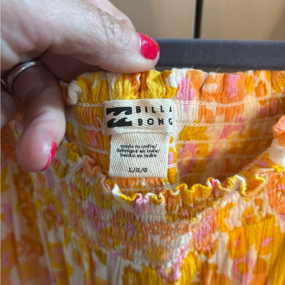 Billabong Yellow and orange Dress sz lg - Picture 2 of 4